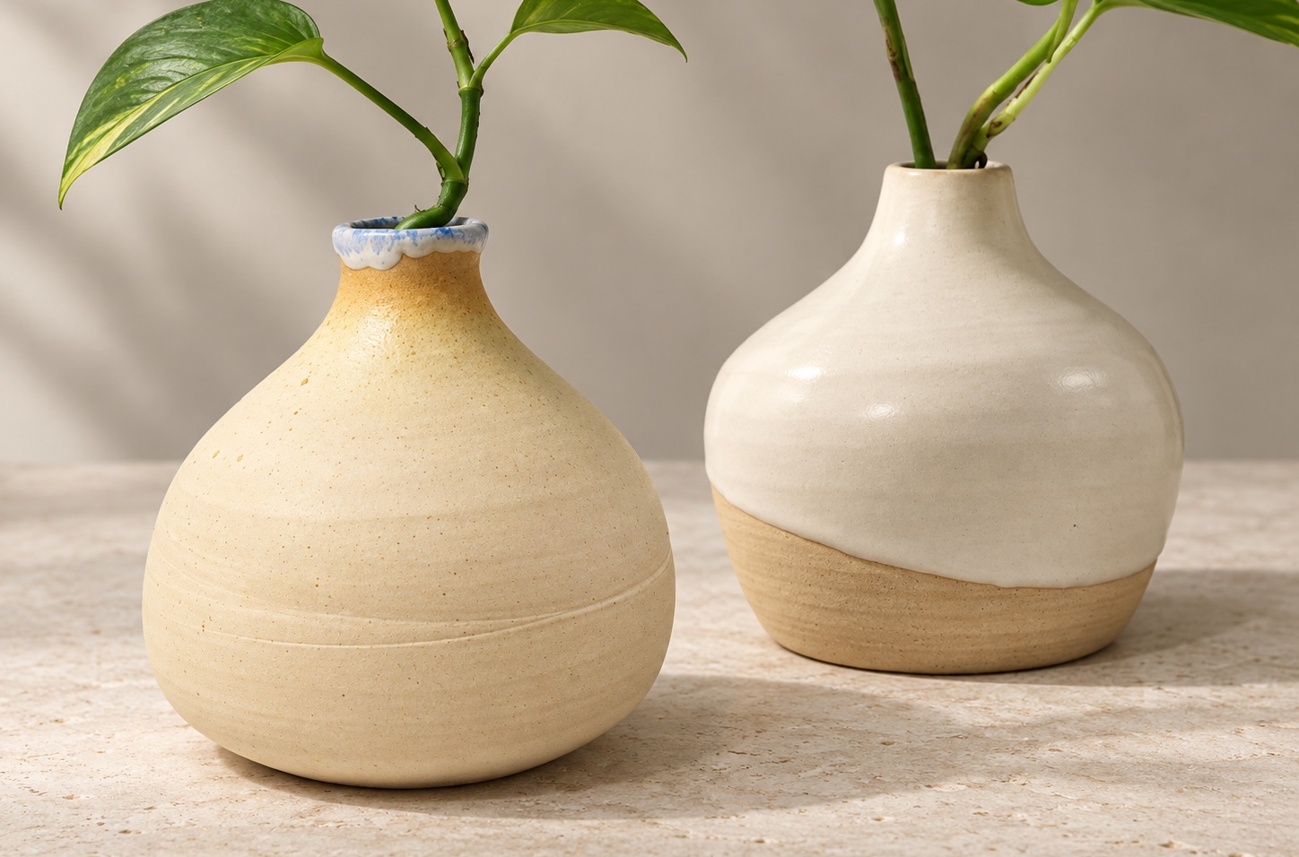 陶藝作品成果展示：雙色小花器